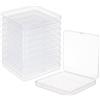 BENECREAT 10 confezione di Scatole Portaoggetti Quadrate In Plastica, Scatola Portaoggetti Trasparente per Perline Da 11x11x1.5 cm con Coperchio Incernierato per Biglietti con Perline e Altri