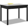 ASTIMESA - Tavolo da cucina estensibile - Struttura nera piano laminato - Colore grigio - Ideale per piccoli spazi - Dimensioni: 90 x 50 cm - Estensibile: 140 x 50 cm