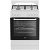 Beko Cucina a Gas 4 Fuochi Forno Elettrico Ventilato con Grill Larghezza x Profondità 60x60 cm con Coperchio colore Bianco - FBST62110ST