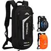 LOCAL LION Zaino da Bici MTB, Zaini Ciclismo 10L per Uomo e Donna, Zainetto Sci con Parapioggia e Protezione Casco, per Moto, Mountain Bike, Running, Camping, Viaggi