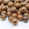 Prometis 200pcs 10mm perline tonde in legno di sandalo naturale splendido mestiere fatto a mano lucidato perline distanziali con cavo elastico per braccialetti creazione di gioielli fai da te