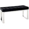 HAKU Panca acciaio inox, nero, Acciaio inossidabile, tessuto di velluto - Dim. L 100 cm x A 48 cm x P 41 cm, Stile Art Deco