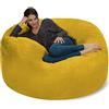 Chill Sacks Chill Sack Fagiolo Sedia del Sacchetto: Gigante Bag mobili Schiuma di Fagioli 5' Memoria - Grande Divano con Morbida Fodera in Fibra di Micro - Limone