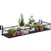 Outsunny Fioriera da Esterno con Ganci per Ringhiera, Portavasi per Balcone e Terrazzo in Metallo, 100x31x12cm, Nero|Aosom