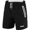 TCA Elite Tech Pantaloncini Palestra Uomo - con Tasche Laterali con Zip - Pantaloni Corti Sportivi da Corsa - Nero/Bianco, XL