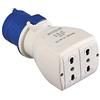 Poly Pool Pp0645X Adattatore Industriale Cee 3 Poli Spina Iec309 Grande 16A e 2 Prese Civili Standard Italiano Bivalenti Ip20