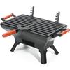 Sungmor Griglia per barbecue in ghisa resistente, per interni ed esterni, piccola stufa a carbonella, 31,5 x 19 cm, rettangolare, ideale per barbecue, campeggio, picnic, feste