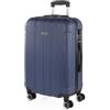 ITACA - Valigia Media da Viaggio Rigide. Trolley Medio con 4 Ruote. Materiale ABS Valigia Media Rigida in Offerta Resistente e Super Leggero - Valigia 20 kg Lucchetto TSA, Cowboy blu