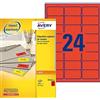 AVERY DP24R, 100 fogli x 2400 etichette adesive multi-uso, fluorescente purposes. 70 x 35 mm, per la stampa e