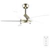Cecotec - Ventilatore da Soffitto con Luce EnergySilence Aero 4200 GoldWhiteWood - 53W, Diametro 42", Luce LED 15W in 3 Tonalità, Telecomando, Timer Selezionabile, 3 Velocità e 5 Pale
