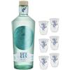 Distilleria Marzadro Luz Gin London Dry Lago Di Garda 70 cl Con Sei Bicchieri