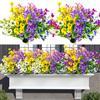 Jadeunm 6 Pezzi fiori finti da esterno, Piante Plastica per Balconi,Fiori Finti Artificiale Arbusti Ramo Resistenti ai Raggi UV, Non Sbiadiscono, per Giardino, Vaso, Balcone