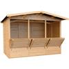 TIMBELA Capanno in Legno, Capanno Espositore in Legno, Chiosco in legno da giardino per bar, TRE FINESTRE 336x263 cm/6 m2 Stand di vendita con bancone, Multifunzione cabina da giardino TIMBELA M150A