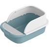 F Fityle Lettiera per Gatti Toilette da Viaggio Durevole Sabbiera Semi Chiusa antispruzzo per, Blu 45cmx30cmx18cm