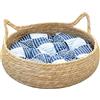 MagiDeal Letto per Gatti AntiGraffio con dispositivi Imbottiti Rimovibili Divano Portatile Cuccia Comodo tiragraffi per Gatti Lettino per Gatti, Blu 35 cm