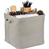 Relaxdays Borsa Portaoggetti in Stoffa, Contenitore Salvaspazio con Manici HLP 33x33x33 cm, Camera e Salotto, Grigio, Poliestere