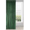 Eurofirany Tenda Di Velluto Super Morbido con Arricciatenda - 1 Pannello, Oscurante per Finestre, Drappeggio per Camera da Letto, Cucina, Soggiorno, 140x270 cm, Verde Scuro