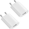 Nazaz 2 Pezzi Caricatore USB da Muro Universale, Alimentatore USB 5V 1A Presa USB per Caricare Cellulari, Compatibile con i-Phone 15/14/13/12/11/XS/XR/X/8/7/6, i-Pad, Sam-sung, Android Dispositivi