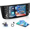 Inefala 1+32GB Android 15 Autoradio per Fiat Punto 2010-2016 per Fiat Linea 2012-2015 Stereo 6.2 Pollici Schermo Touchscreen con Wireless Carplay Android Auto con Bluetooth, GPS, SWC, Retrocamera AHD