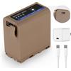 NEEWER Batteria Sostitutiva NP-F970 10500mAh Cavo USB C Ricarica Tot in 4,8Ore PD 20W per Sony FX3/FX30/A7, per Canon R5, per Nikon Z8, Batteria Ricaricabile per Foto/Videocamera, Luce Video, Monitor