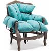 Mogg Poltrona 7 Pillows Rivestimento Sfoderabile Cotone Azzurro Struttura Marrone