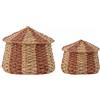 Bloomingville Set 2 Cesti con coperchio Bloomingville Mini Ruddi Erba Bankuan