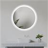 Home Glow Specchio circolare da bagno da 60cm con luci LED, con interruttore touch, Specchio circolare con luce LED frontale bianca naturale.