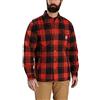 Carhartt Camicia da Uomo Relaxed Fit Flannel Sherpa Lined Jac con Colletto Bottoni, Bordeaux Heather, L