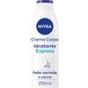 Nivea (Beiersdorf SpA) Nivea Crema Corpo Idratante Express 250 ml, corpo idratante 72 ore per pelle normale e secca ml
