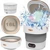 OMCCHK Mini lavatrice portatile con centrifuga - 16L Camping Lavatrice Mini Washing Machine Pieghevole Portatile Lavatrice Campeggio Piccola Lavatrice da Viaggio Grigio (Ultra Pulizia)