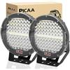 PICAA Faro da Lavoro LED 2pcs 294W 9 Pollici Nero Tondo Spot Light Fari Led Auto Luci per Fuoristrada Guida Fendinebbia Luci della Barca Luci di Guida Faro da Lavoro a Led SUV Lampada Trattore
