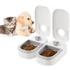 MENAYODA Distributore automatico per animali domestici, 2 pasti, distributore automatico di cibo per gatti con timer 48 ore, dispenser di cibo secco e umido per cani e gatti (700 ml)