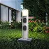 Paletto da Giardino Rettangolare Doppia Presa Corrente 40cm G9 - Bianco