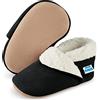 Juicy Bumbles Pantofole Bambino - Scarpine Neonato Antiscivolo Nero - 6-12 Mesi 20/21 EU