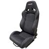 Simoni Racing SRS/12 Sedile Sportivo Universale Charles, reclinabile e Ribaltabile, Rivestito in Velluto Nero con Cuciture Nere
