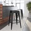 DEGHI Sgabello impilabile stile industrial in metallo nero - Farley