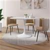 DEGHI Tavolo rotondo 120 cm bianco opaco con base in metallo - Tulipano