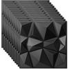 FENGQQKJ Pannelli 3D da Parete, PVC Nero, 12 Pezzi, 30x30 cm, Moderni con Effetto 3D