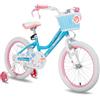 JOYSTAR 18 pollici bici per bambini per bambine di 6-9 anni, 18 pollici bici per bambine con ruote di allenamento e cestino, blu