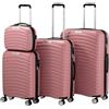 Zelsius Set di 4 valigie | valigetta rigida in ABS con lucchetto a combinazione TSA, 4 ruote doppie e divisorio interno | Valigia per bagagli a mano, valigetta rigida, set da 4 pezzi, valigetta
