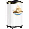 TRIUMPHKEY Deumidificatore Casa Muffa 20L/Giorno, Timer 24 Ore, Asciugabiancheria, Tanica Estraibile, drenaggio continuo, Portatile Elettrico Assorbiumidita, per Camera da Letto, Cantina, Lavanderia