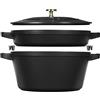 STAUB La Cocotte - Set di pentole rotonde in ghisa, 2 pezzi, colore: Nero