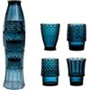 Lipitaley Koi - Set di 4 bicchieri impilabili a forma di pesce, bicchieri colorati per bevande, in vetro nautico, a forma di pesce, per decorare la casa, set di 4, colore: blu lago