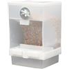 Generic No Mess - Mangiatoia automatica per uccelli, dispenser di cibo per parrocchetti in acrilico con posatoio, accessori per gabbie durevoli per calopsitte, scoiattoli, fringuelli, inseparabili,