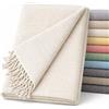 ECOMMERC3 | Foulard multiuso dimensioni 130 x 180 cm sia o letto, copriletto multiuso color ecru copriletto decorativo - Jarapa protettivo ed elegante