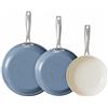 Redchef Set di padelle antiaderenti, 20 pentole e padelle in ceramica da 24 28 cm per cucinare, set di padelle da 20,3 cm, 24,1 cm, 27,9 cm, senza PFAS e PTFE e PFOA con manico in acciaio inossidabile