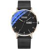 RORIOS Orologio Minimalista da Uomo Orologio da Polso Quarzo Analogico Orologio Moda Acciaio Inossidabile Orologio Calendario Luminosi Cinturino in Maglia Nero B
