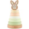 Bieco Hase Fine - Torre impilabile per bambini, in legno, FSC, 19 cm, a partire da 1 anno, 7 pezzi, Green Mix 10 x 10 x 18,5 cm