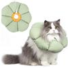 THKOFPET Collare Elisabettiano GattoCollare,Morbido per Gatti,Collare Recupero Regolabile Impermeabile, Stile Fiore verde Tutte le Stagioni (Taglia S)