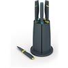 Joseph Joseph Elevate Set di 5 Coltelli con Blocco per Coltelli Rotante, Acciaio Inossidabile Giapponese
